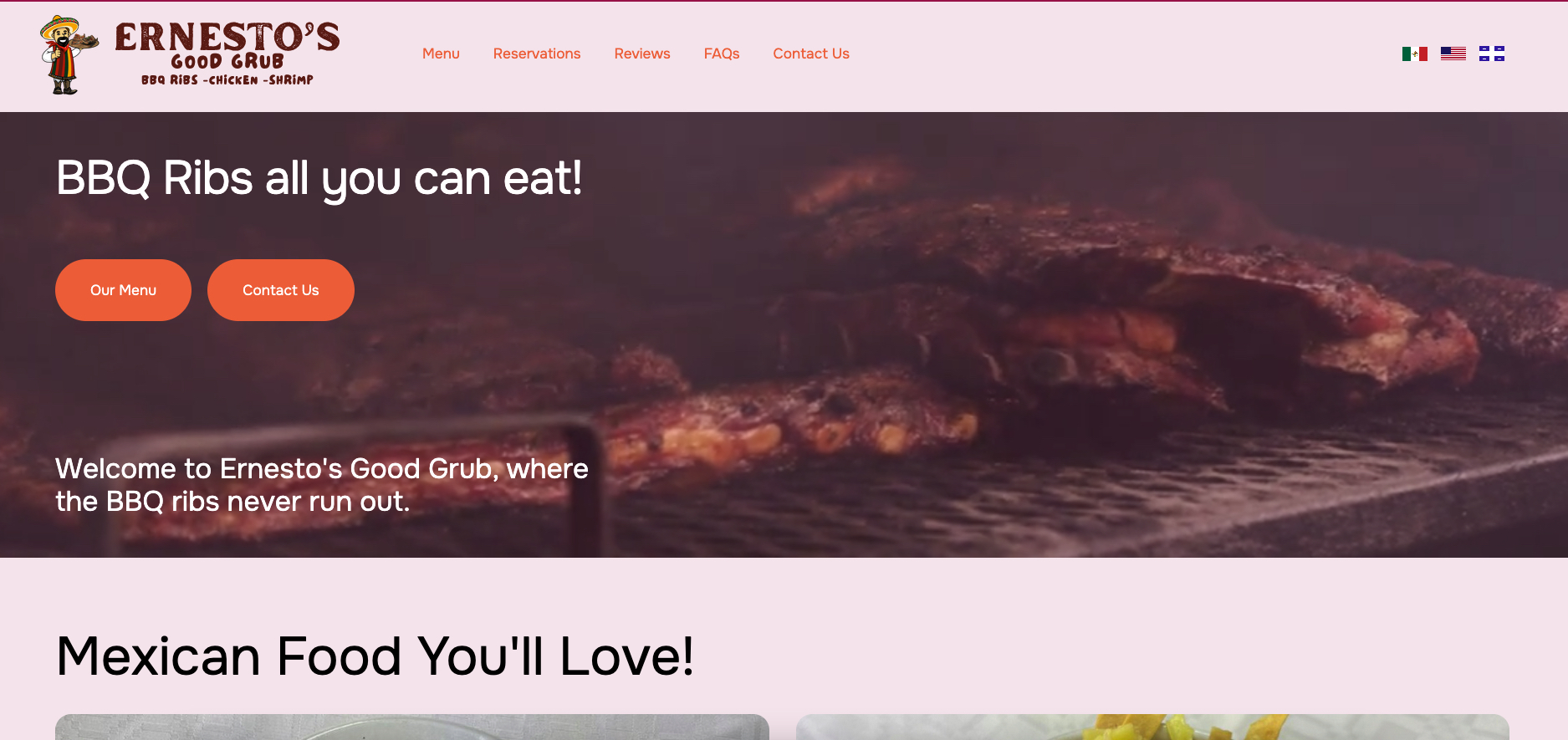 Ernesto's Good Grub Website