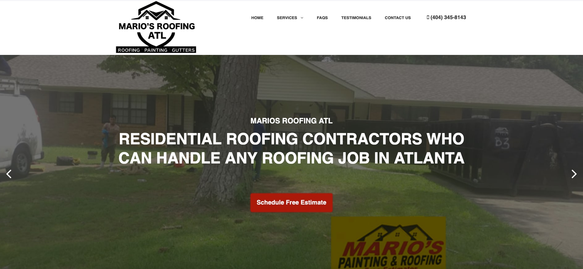 Mario's Roofing ATL Website