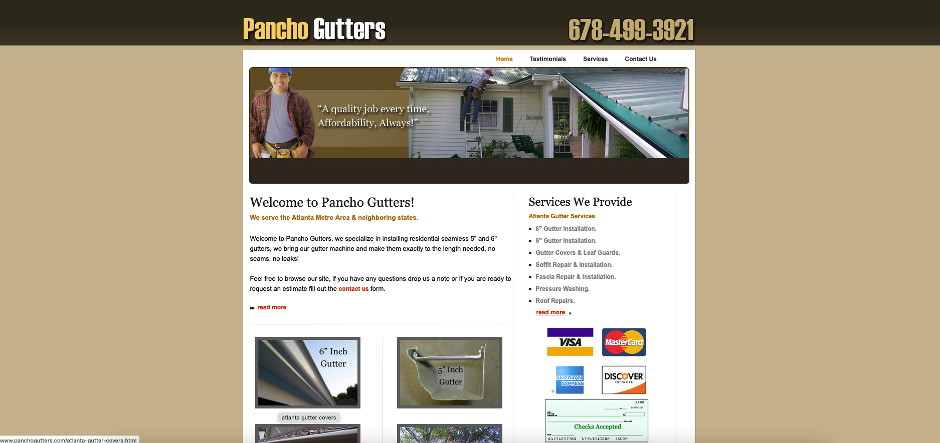 Pancho Gutters Website